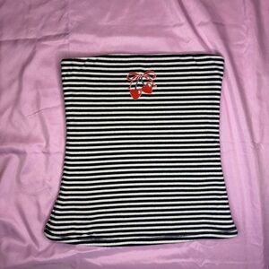 Hollister Navy and White Striped Tube Top
